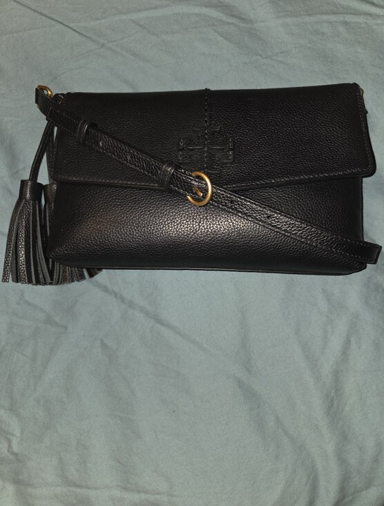 Handbags - Tory Burch Black Leather Crossbody Bag with Tassel